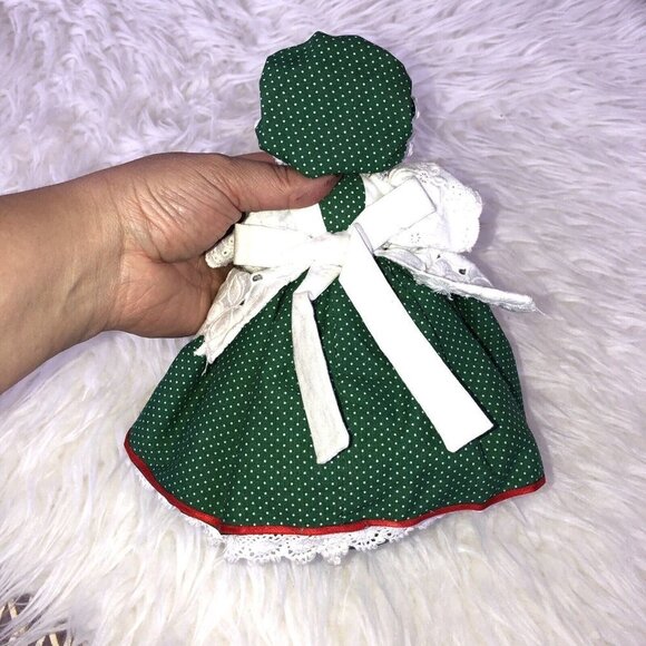 Vintage MRS CLAUS Handmade Christmas Doll Embroidered Dress Padded Self Stand - Picture 5 of 10